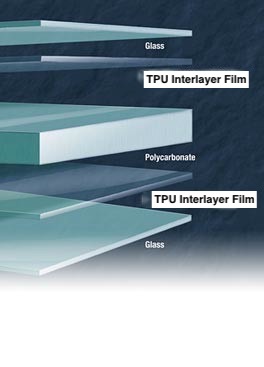 Uso de filme intercalar à prova de balas TPU